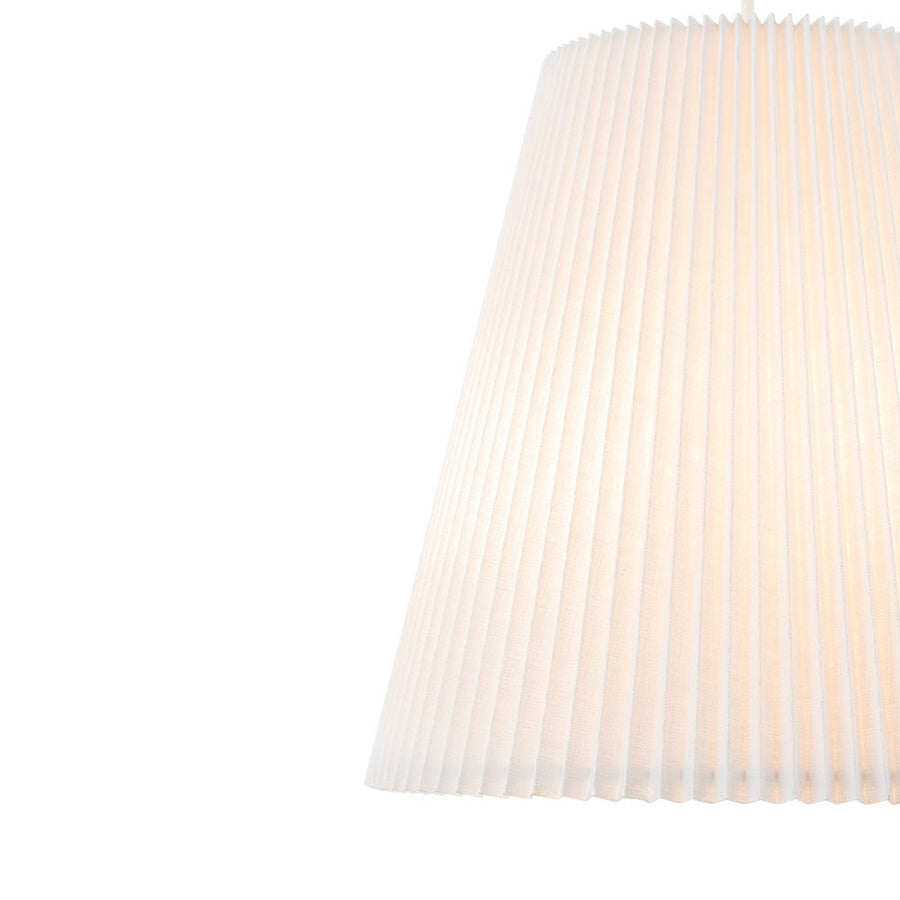 LightFixturesUSA - Pleated White Linen Conical Drum Cage Pendant Light - Ceiling Light - 17.7 in - 