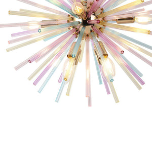 LightFixturesUSA - Pop Art Colorful Tube 12 - Light Sunburst Chandelier - Chandelier - 12 - Lt - 