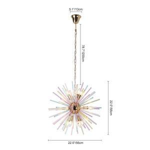 LightFixturesUSA - Pop Art Colorful Tube 12 - Light Sunburst Chandelier - Chandelier - 12 - Lt - 