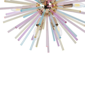 LightFixturesUSA - Pop Art Colorful Tube 12 - Light Sunburst Chandelier - Chandelier - 12 - Lt - 