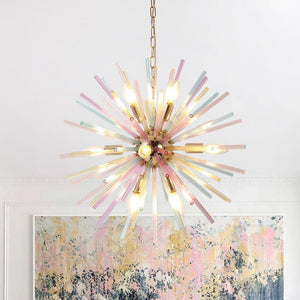 LightFixturesUSA - Pop Art Colorful Tube 12 - Light Sunburst Chandelier - Chandelier - 12 - Lt - 