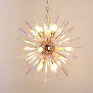 LightFixturesUSA - Pop Art Colorful Tube 12 - Light Sunburst Chandelier - Chandelier - 12 - Lt - 