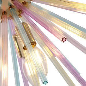 LightFixturesUSA - Pop Art Colorful Tube 12 - Light Sunburst Chandelier - Chandelier - 12 - Lt - 