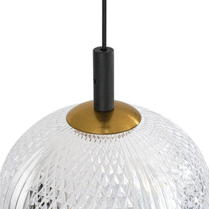 LightFixturesUSA - Prismatic Glass Dimmable LED 3 - Light Cluster Round Pendant - Pendant Light - 11.8 in - 