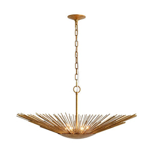 LightFixturesUSA - Radiant Luxe Antique Gild Gold Foiled Oversized Sunburst Chandelier - Chandelier - 31.9 in. - 