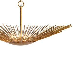 LightFixturesUSA - Radiant Luxe Antique Gild Gold Foiled Oversized Sunburst Chandelier - Chandelier - 31.9 in. - 