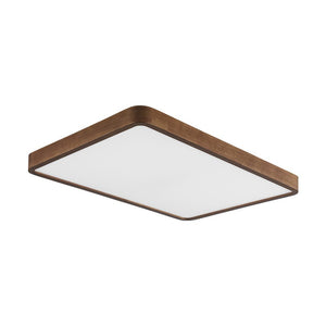 LightFixturesUSA - Rectangle Walnut Dimmable LED Flush Mount Ceiling Light - Ceiling Light - Walnut - 