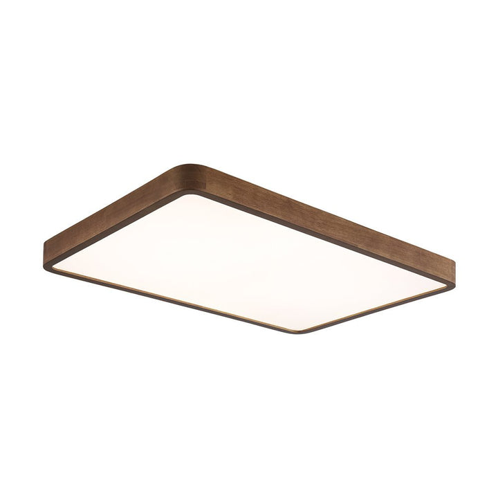 LightFixturesUSA - Rectangle Walnut Dimmable LED Flush Mount Ceiling Light - Ceiling Light - Walnut - 