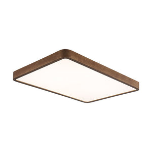 LightFixturesUSA - Rectangle Walnut Dimmable LED Flush Mount Ceiling Light - Ceiling Light - Walnut - 