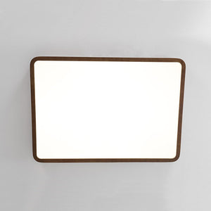 LightFixturesUSA - Rectangle Walnut Dimmable LED Flush Mount Ceiling Light - Ceiling Light - Walnut - 