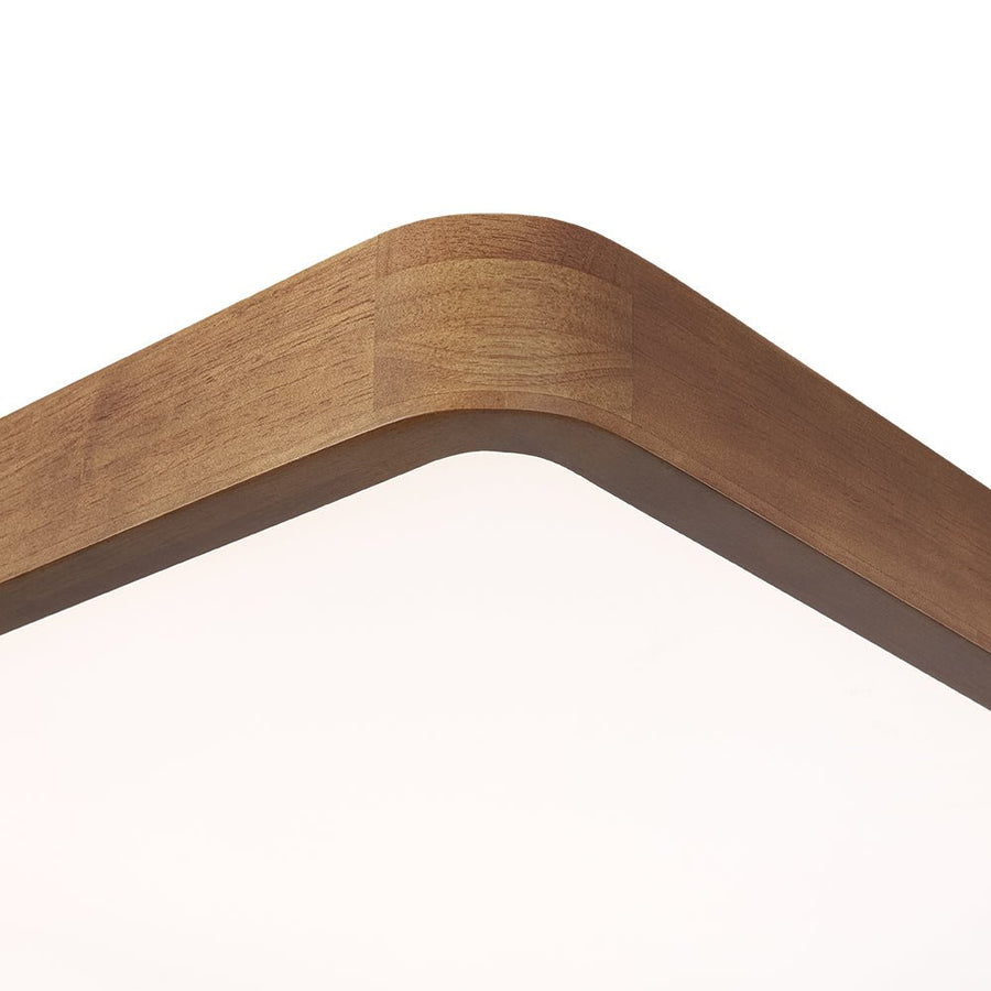 LightFixturesUSA - Rectangle Walnut Dimmable LED Flush Mount Ceiling Light - Ceiling Light - Walnut - 