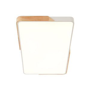 LightFixturesUSA - Rectangle Wood Dimmable LED Flush Mount Ceiling Light - Ceiling Light - Black - 