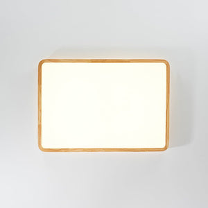 LightFixturesUSA - Rectangle Wood Dimmable LED Flush Mount Light - Ceiling Light - Wooden - 