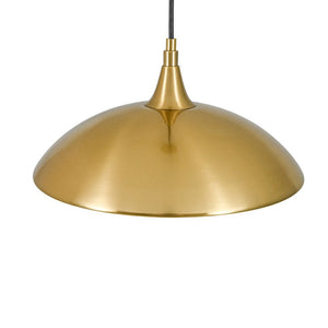 LightFixturesUSA - Retro 1 - Light Brass Iron Flat Dome Kitchen Pendant - Pendant Light - 14.6 in - 