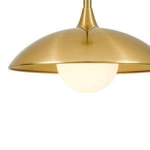 LightFixturesUSA - Retro 1 - Light Brass Iron Flat Dome Kitchen Pendant - Pendant Light - 14.6 in - 