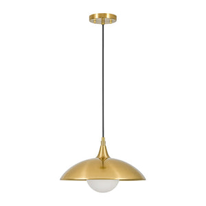 LightFixturesUSA - Retro 1 - Light Brass Iron Flat Dome Kitchen Pendant - Pendant Light - 14.6 in - 
