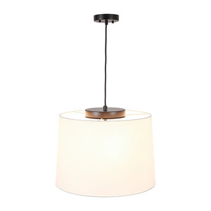 LightFixturesUSA-Retro 3-Light Large White Linen Drum Lantern Chandelier-Chandelier-19.7 in-