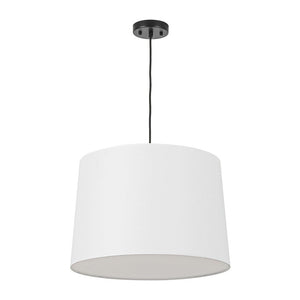 LightFixturesUSA-Retro 3-Light Large White Linen Drum Lantern Chandelier-Chandelier-19.7 in-