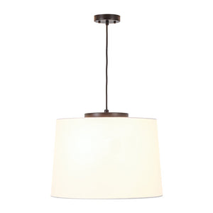 LightFixturesUSA-Retro 3-Light Large White Linen Drum Lantern Chandelier-Chandelier-19.7 in-