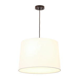 LightFixturesUSA-Retro 3-Light Large White Linen Drum Lantern Chandelier-Chandelier-19.7 in-
