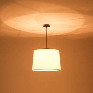 LightFixturesUSA-Retro 3-Light Large White Linen Drum Lantern Chandelier-Chandelier-19.7 in-