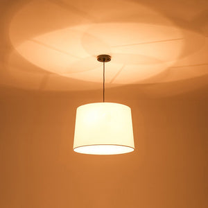 LightFixturesUSA-Retro 3-Light Large White Linen Drum Lantern Chandelier-Chandelier-19.7 in-