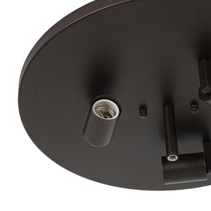 LightFixturesUSA - Retro 3 - Light Round Seeded Glass Flush Mount Light - Ceiling Light - Oil Rubbed Bronze - 