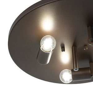 LightFixturesUSA - Retro 3 - Light Round Seeded Glass Flush Mount Light - Ceiling Light - Oil Rubbed Bronze - 