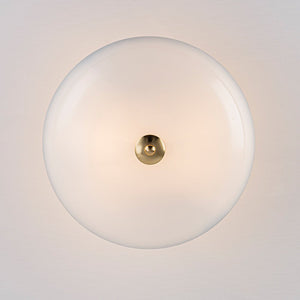 LightFixturesUSA - Round Gradient Blue Opal Art Glass Semi Flush Mount - Ceiling Light - 11.8 in - 