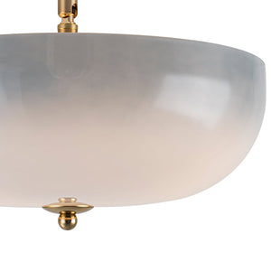 LightFixturesUSA - Round Gradient Blue Opal Art Glass Semi Flush Mount - Ceiling Light - 11.8 in - 