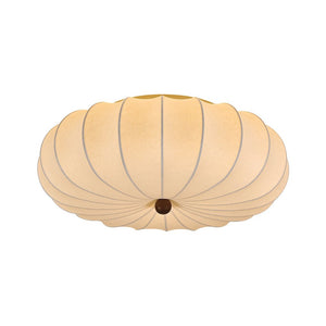LightFixturesUSA - Round White Silk Scalloped Cage Ceiling Light - Ceiling Light - 23.6 in - 