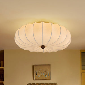 LightFixturesUSA - Round White Silk Scalloped Cage Ceiling Light - Ceiling Light - 23.6 in - 
