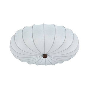 LightFixturesUSA - Round White Silk Scalloped Cage Ceiling Light - Ceiling Light - 23.6 in - 