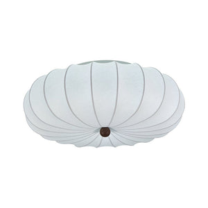LightFixturesUSA - Round White Silk Scalloped Cage Ceiling Light - Ceiling Light - 23.6 in - 