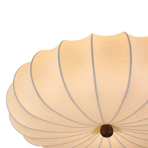 LightFixturesUSA - Round White Silk Scalloped Cage Ceiling Light - Ceiling Light - 23.6 in - 