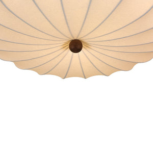 LightFixturesUSA - Round White Silk Scalloped Cage Ceiling Light - Ceiling Light - 23.6 in - 