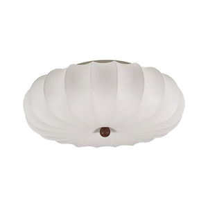LightFixturesUSA - Round White Silk Scalloped Cage Ceiling Light - Ceiling Light - 23.6 in - 