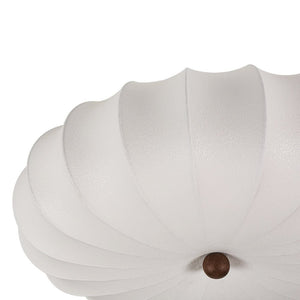 LightFixturesUSA - Round White Silk Scalloped Cage Ceiling Light - Ceiling Light - 23.6 in - 