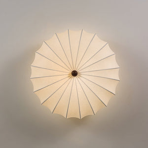 LightFixturesUSA - Round White Silk Scalloped Cage Ceiling Light - Ceiling Light - 23.6 in - 