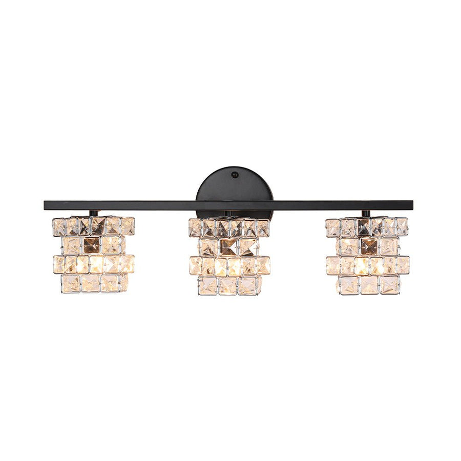 LightFixturesUSA - Rubik Cube Style Faceted Crystal Shade Vanity Wall Sconce - Wall Sconce - 3 - Lt - 
