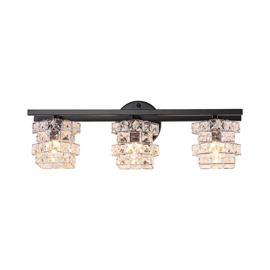 LightFixturesUSA - Rubik Cube Style Faceted Crystal Shade Vanity Wall Sconce - Wall Sconce - 3 - Lt - 