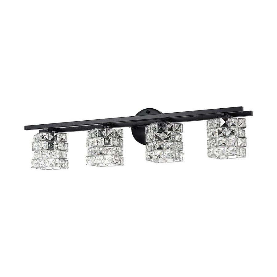 LightFixturesUSA - Rubik Cube Style Faceted Crystal Shade Vanity Wall Sconce - Wall Sconce - 3 - Lt - 