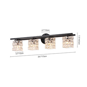 LightFixturesUSA - Rubik Cube Style Faceted Crystal Shade Vanity Wall Sconce - Wall Sconce - 3 - Lt - 