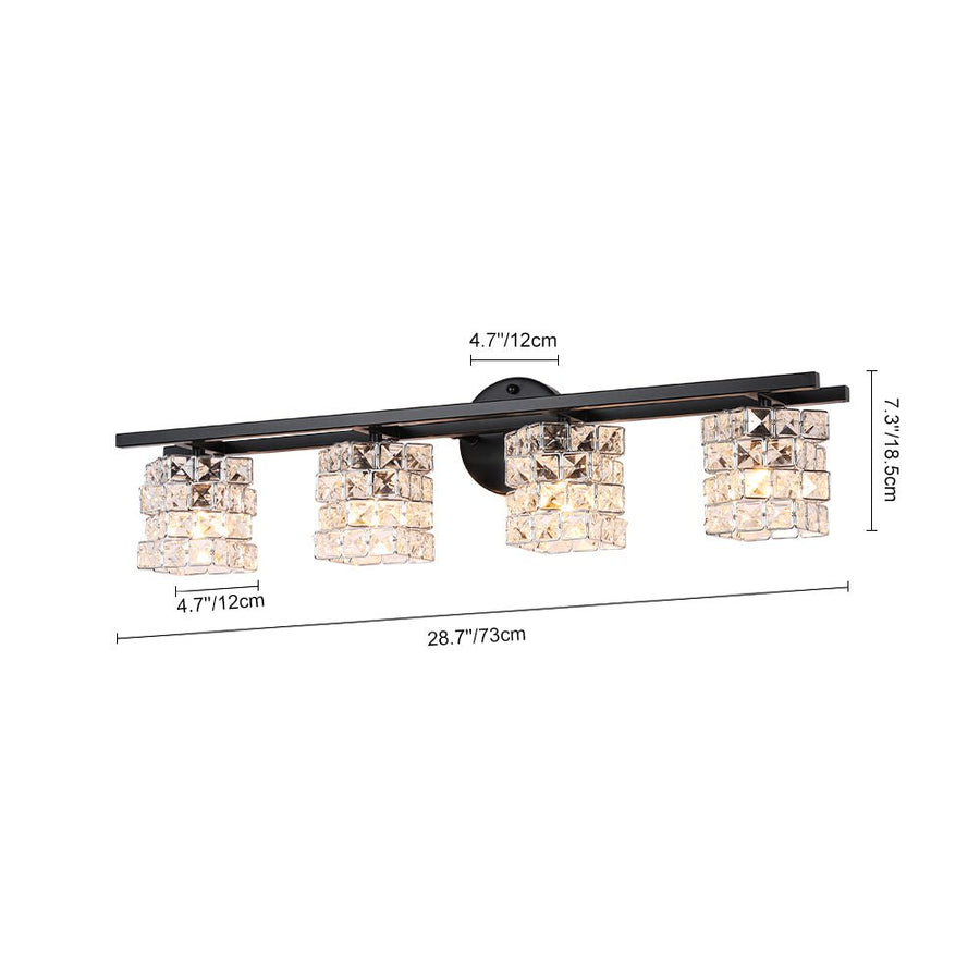 LightFixturesUSA - Rubik Cube Style Faceted Crystal Shade Vanity Wall Sconce - Wall Sconce - 3 - Lt - 
