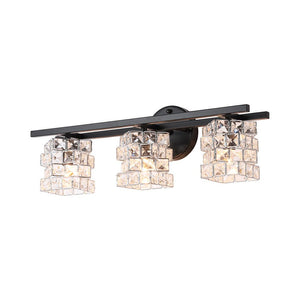 LightFixturesUSA - Rubik Cube Style Faceted Crystal Shade Vanity Wall Sconce - Wall Sconce - 3 - Lt - 