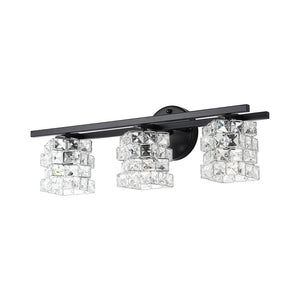 LightFixturesUSA - Rubik Cube Style Faceted Crystal Shade Vanity Wall Sconce - Wall Sconce - 3 - Lt - 