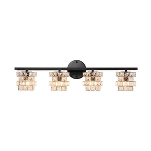 LightFixturesUSA - Rubik Cube Style Faceted Crystal Shade Vanity Wall Sconce - Wall Sconce - 4 - Lt - 