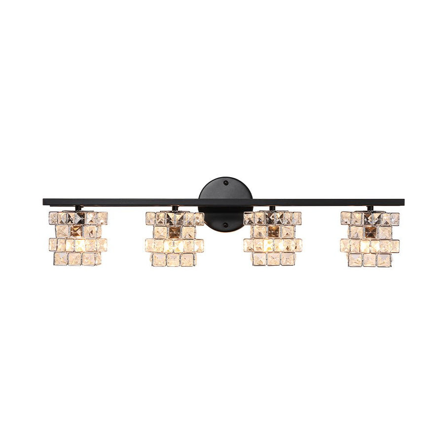 LightFixturesUSA - Rubik Cube Style Faceted Crystal Shade Vanity Wall Sconce - Wall Sconce - 4 - Lt - 