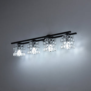 LightFixturesUSA - Rubik Cube Style Faceted Crystal Shade Vanity Wall Sconce - Wall Sconce - 4 - Lt - 