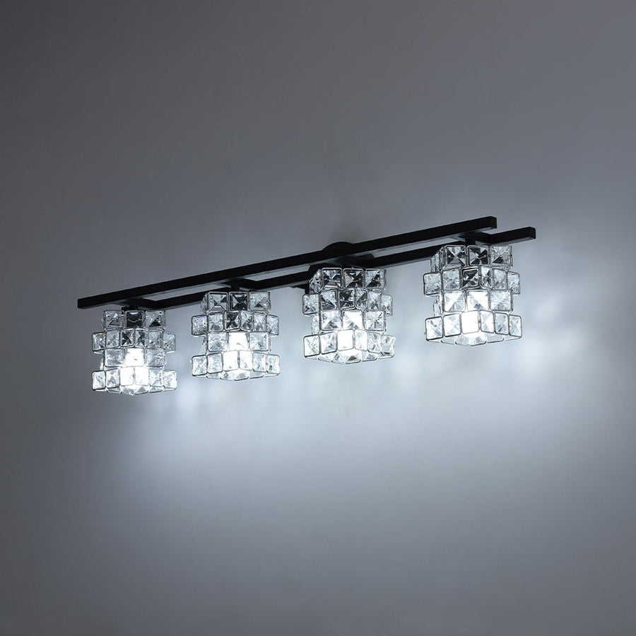 LightFixturesUSA - Rubik Cube Style Faceted Crystal Shade Vanity Wall Sconce - Wall Sconce - 4 - Lt - 